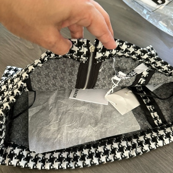Walter Baker Houndstooth Bandeau Cropped Top black white size M NWT $118 - Picture 6 of 11